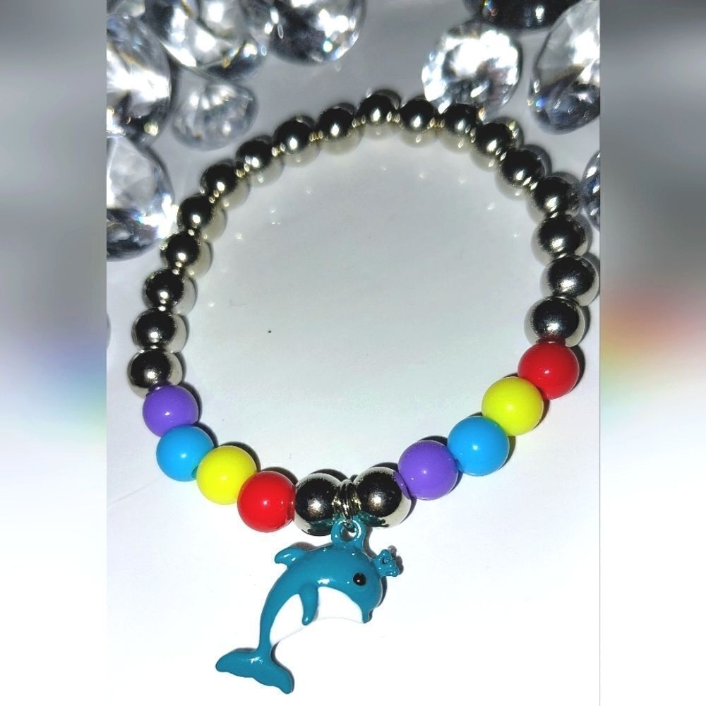 Super cute girls dolphin pendant charm bracelet - Picture 6 of 6